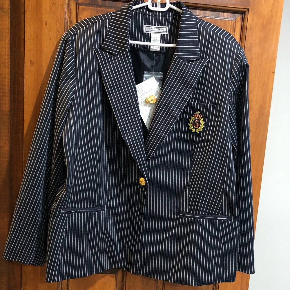 George Simonton Navy blue with white strip blazer